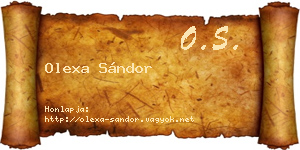 Olexa Sándor névjegykártya